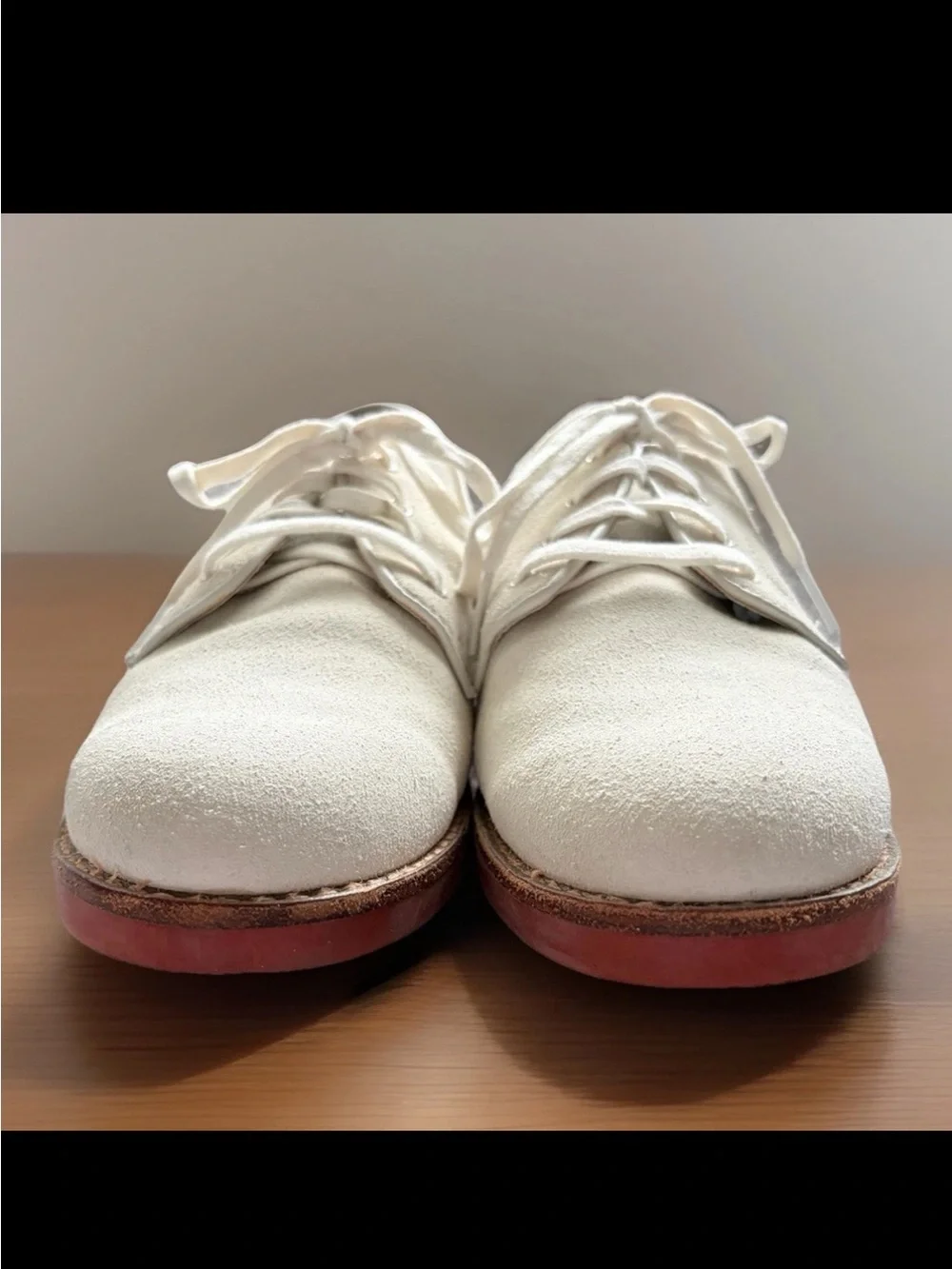 RALPH LAUREN Oxfords Youth Boys Size 4 Ivory Barton Suede Loafers Lace Up Preppy